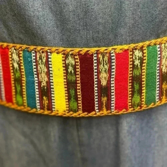 Women’s Vintage Woven Multicolor Leather Southwestern made in Guatemala Size 30 - Picture 2 of 16